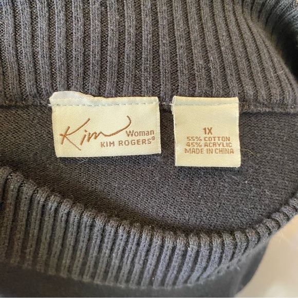 Kim‎ Rodgers Women's Mock Neck Long Sleeve Sweater Dress Size 1X Black - Picture 4 of 9